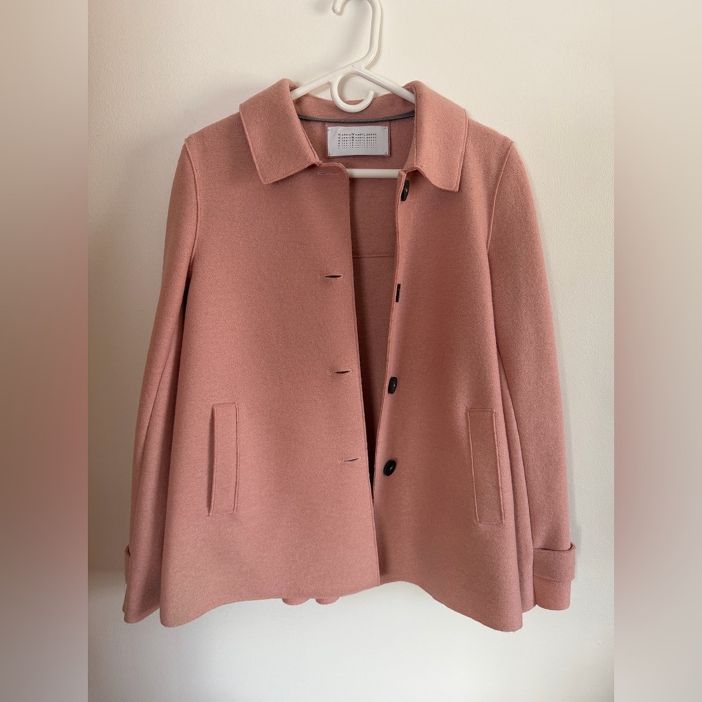Harris Wharf London Women's Pea Coat in Pink
